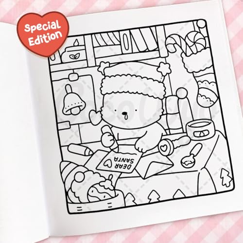 Cozy Christmas: Coloring Book for Adults and Kids (Cozy Spaces Coloring) WoodArtSupply