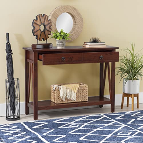 Linon Home Dcor Console Table, 42.01"w x 13.98"d x 30.71"h, Antique Tobacco Linon