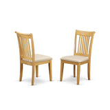 East West Furniture Portland Dining Linen Fabric Upholstered Solid Wood Chairs, Set of 2, Oak East West Furniture