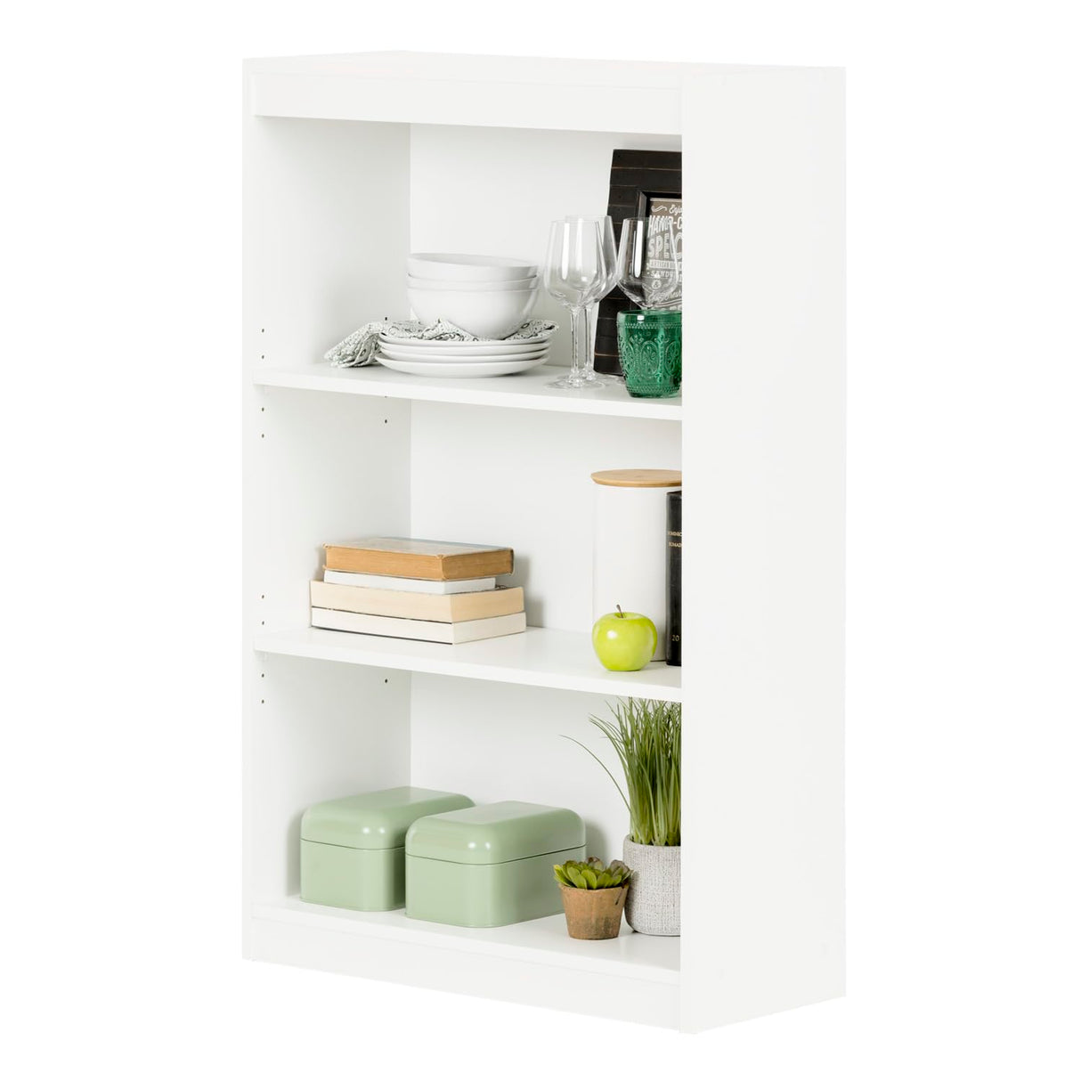 South Shore Axess 3-Shelf Bookcase, Pure White South Shore