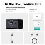 OUPES Exodus 600 Portable Power Station 600W, 256Wh Solar powered Generator with 2 AC Outlets(1200W peak), Full Recharge in 1 Hrs LifePO4 Battery Generator for Camping OUPES