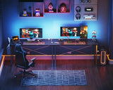 KKL Small Desk with Power Outlets and USB Port Computer Desk for Home Office Gaming Simple Modern Style Writing Desks with Storage Bag Headphone Hook, 48 inch, Black KKL