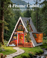 Rolife DIY Miniature House Kits A-Frame Cabin, Tiny House Mini House Building Kit for Teens, DIY Crafts for Adults, Birthday/Halloween for Parents Friends (A-Frame Cabin)