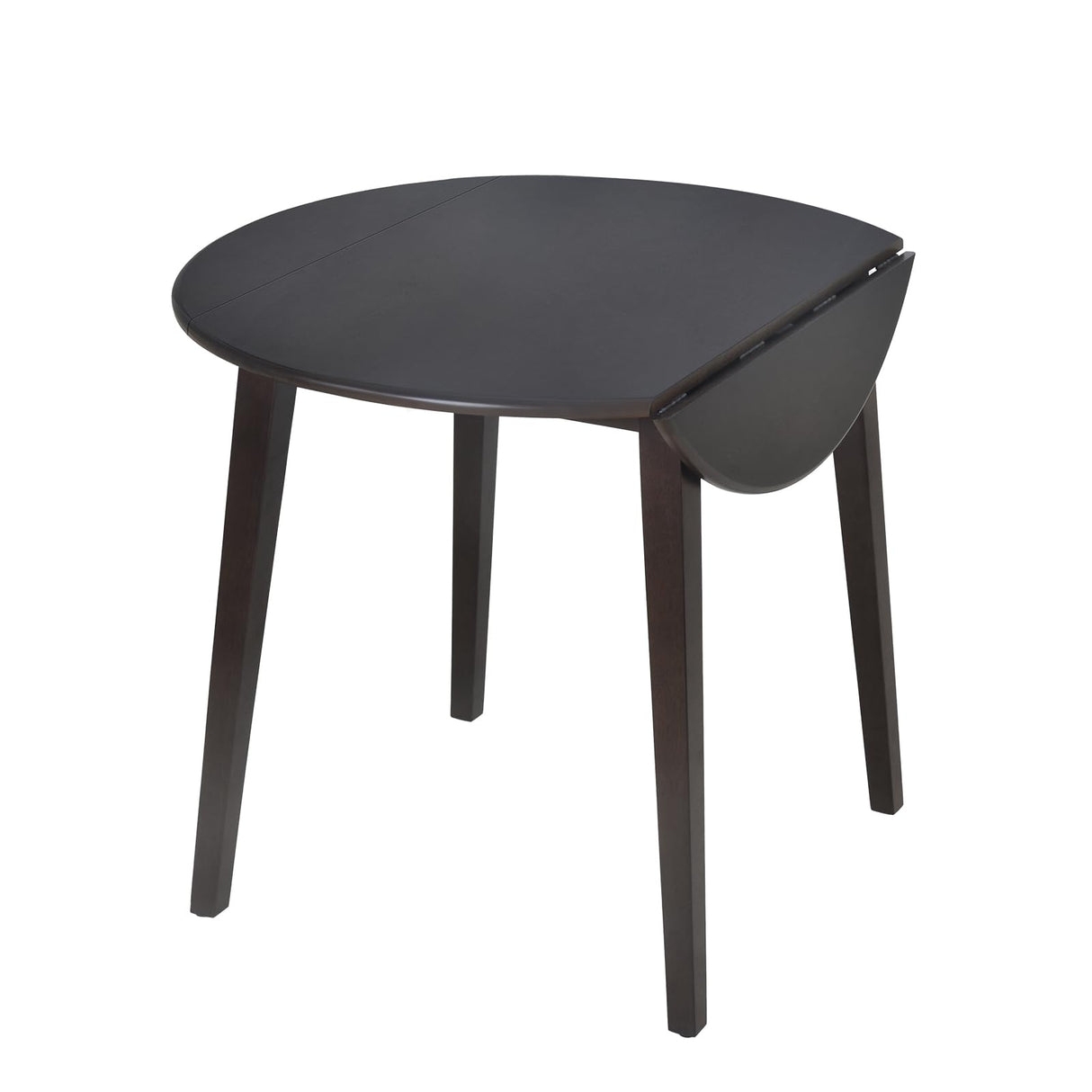 COLAMY 35.8" Wooden Kitchen Table, Expandable Folding Round Table for Small Spaces, Small Kitchen, Drop Leaf Dining Room Desk for Space, Home, Apartment, Office - Darkbrown COLAMY