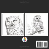 Beautiful Owls: Grayscale Coloring Book with 40 Stunning Images of Realistic Owls Majosta