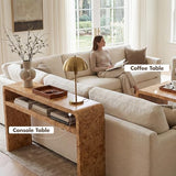 Hyfirm 51 Inch Long Rustic Burl Wooden Pattern Console Table, Farmhouse Sofa Table Behind Couch, 30” Tall Entryway Tables with Lower Shelf, Mid-Century Hallway Console for Living Room, Foyer, Cabin Hyfirm