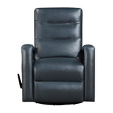 Lexicon Camden Faux Leather Swivel Glider Reclining Chair in Navy Blue Lexicon