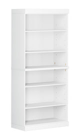 Palace Imports 100% Solid Wood 6-Shelf Bookcase w/ 4 Glass Doors, White, 32" w x 72" h, Renewable Eco-Friendly Wood, Made in Brazil Palace Imports