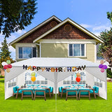 10' x 20' Party Tent,Wedding Tent with 6 Removable Sidewalls, Patio Canopy Tent, Outdoor Patio Gazebo with Spiral Tubes for Party,Wedding,BBQ, Waterproof (White, 10' x 20'-6 Removable Sidewalls) CIPACHO