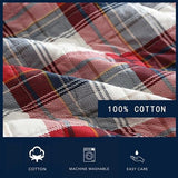 Nautica - Full/Queen Quilt Set, Super Soft Reversible Bedding with Matching Shams, Plaid Home Decor (Rosedale Red, Full/Queen) Nautica