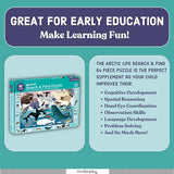 Mudpuppy Arctic Life Search & Find Puzzle, 64 Pieces, 23”x15.5” – For Kids Age 4-7 - Colorful Illustrations of Animals, Fish, Birds Living in the Arctic – Complete Puzzle to Find 40+ Hidden Images Mudpuppy