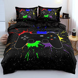 Holiyjog Gaming Duvet Cover Set for Boys Kids Gamepad Comforter Cover with 2 Pillowcases Gamer Bed Set King Size… Holiyjog