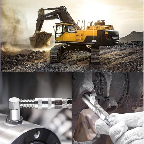 Grease Gun Accessory Kit,includes Grease Needle Dispenser, 2pcs Grease Needle Nozzles, 90 Degree Grease Coupler Adapter with Sleeves, Grease Gun Coupler, 12 Inch Grease-Gun-Hose, Zerk Fitting Cleaner GATTLELIC