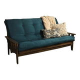 Kodiak Tucson Queen Futon Frame and Mattress Set - Wood Futon with Mattress Included in Fabric Mattress (Gray/Walnut) Kodiak Furniture