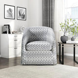 Lexicon Swivel Accent Chair, Fabric Barrel Chair with Solid Wood Frame and Metal Base, Upholstered Arm Chair, Swivel Sofa Chair Modern Reading Chair for Living Room/Office/Apartment, Multi-Color Lexicon