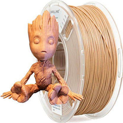 PRILINE 1kg Wood PLA Filament 1.75 3D Printer Filament(The Layer Should be Thicker Than 0.2mm and The Nozzle Should be Bigger Than 0.4mm) - WoodArtSupply