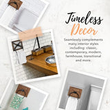 Autumn Alley Farmhouse Hand Towel Ring for Bathroom - Barn Wood Bath Towel Rings Holder - Towel Rings for Bathroom Wall Mounted Decor Mix of Wood, Galvanized Metal & Black Rings Autumn Alley