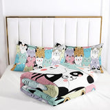 Tuzaovy Twin Cat Comforter Set for Girls - Kawaii Cute Bedding Set with Cat Room Decor Tuzaovy