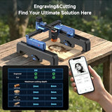 Artilume T1-P Laser Engraver 7000mW, APP Control, Foldable Design with Height Extension and Protective Enclosure, Portable Laser Cutter and Engraver Machine, 200x150mm Large Engraving Area Artilume