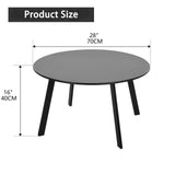juserox Patio Coffee Table - Metal Steel Outdoor Round Table Weather Resistant Anti-Rust Outdoor Table (Black) juserox