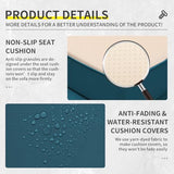 Lviden 5 Piece Wicker Patio Furniture Sets Outdoor Conversation Set, PE Rattan Sectional Sofa Couch with 45" Fire Pit Table and Non-slip Peacock Blue Cushions, Furniture Covers included Lviden