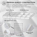 Luxurious White Solid Medium Weight, Twin Size Goose Feathers Down Comforter for All-Season Weather Duvet Insert, Premium Baffle Box, 100% Egyptian Cotton Cover, 55 oz. Fill Weight EGYPTIAN BEDDING