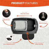 Pexter Cat Litter Box Enclosure, Discreet and Hidden Litter Box, Kitty Litter Trap Design with Easy-Clean Feature, Scoop and Deodorizer Storage Pockets, Lightweight and Waterproof PEXTER