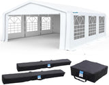 Quictent Premium 20x20 Party Tent Heavy Duty Outdoor Gazebo White Event Shelter Wedding Canopy Tent for Parties Carport BBQ with Removable Sidewall Windows & Storage Bags Quictent