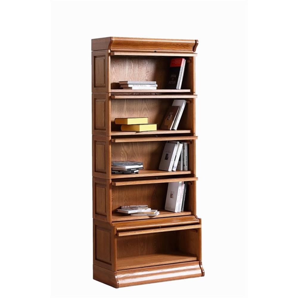 Crafters and Weavers Arts and Crafts 5-Stack Wood Barrister Bookcase in Cherry Crafters and Weavers