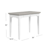 Hillsdale Furniture Clarion, Gray Wood Top/Sea White Base Desk/Table, Distressed Hillsdale