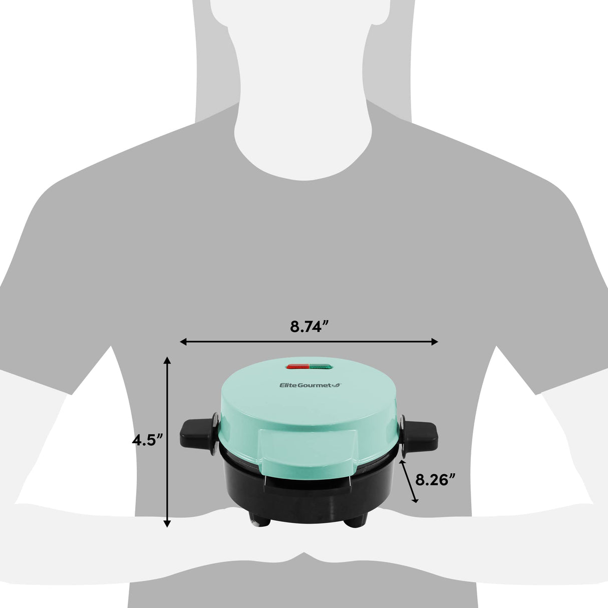 Elite Gourmet EWM380M Nonstick Fluffy Stuffed Waffle Maker, 1.5-Inch Jumbo Thick Waffles, Hash Browns, Keto, Snacks, Sandwich, Eggs, Easy to Clean, Mint Elite Gourmet