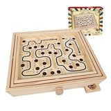 GOTHINK Wooden Labyrinth Game, Mable Ball Tilt Maze Board Game,Table Balance Game and Toy for Kids and Adults GOTHINK
