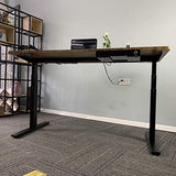 VWINDESK VJ201-S3 Electric Height Adjustable Sitting Standing Desk Frame Only/Sit Stand - Dual Motors 3 Segment Motorized Desk Base Only,Black VWINDESK