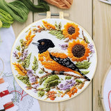 FRANDEK DIY Bird Embroidery Kit for Beginner, Stamped Handicraft Needlework Set, Full Thread Palette with Needles & Fabric for Adults, Artisan Handmade Home Decor Gift