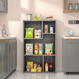 VECELO 5 Cube Modern Bookcases, 3 Tier Bookshelves, 31 Inch High Cubby Storage Organizer, Shelf Hight Up to 12.8 Inches Suit for Most Books, Vertical or Horizontal Use Available,Grey VECELO