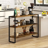 HCHQHS 3-Tier Rustic Wood and Metal Industrial Bookcase - 40in, for Home Office, Bedroom, Kitchen, Bathroom HCHQHS