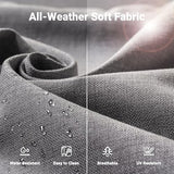 ovios Patio Furniture Set, 6 Pieces Outdoor Wicker Rattan Sofa Couch with Loveseat, Ottomans and Cpmfy Cushions, All Weather High Back Conversation Set Garden Backyard, Dark Grey ovios