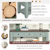 LKTART Solid Wood Console Table Sofa Table with Storage Drawers and Bottom Shelf Entryway Table for Storage Entry Hallway Foyer Sofa Couch Table(48.8" Green) LKTART