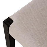 Maven Lane Willow Rustic Wooden Armless Kitchen Dining Chair in Weathered Black Finish with Padded Dove Weave Fabric Upholstered Seat, Set of 4 Maven Lane