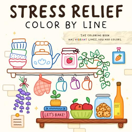 Color By Line: Coloring Book for Relaxation Featuring Vibrant Colored Outlines Vivi Tinta