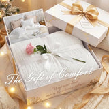 JOLLYVOGUE King Size Comforter Set, White Seersucker 3 Pieces Comforters King Size, Lightweight & Fluffy Bedding Sets King for All Season with 1 Ruffle Comforter and 2 Ruffle Pillowshams JOLLYVOGUE