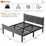 Henshwon Metal Bed Frame,14Inch Full Size Bed Frame with Storage Space,Heavy Duty Sturdy Mattress Foundation,Easy Assembly,No Box Spring Needed,Full Grey Henshwon