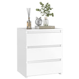 FOTOSOK White Nightstand with 3 Drawers, White Bedside Table Night Stand for Bedroom with Cut-Out Handle, Sofa Side Table 3 Drawer Nightstand for Bedroom, 17.7W*15D*21.7H FOTOSOK
