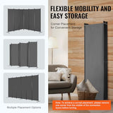 VEVOR Room Divider, 6 Panel Room Divider, Folding Privacy Screen and Portable Partition Divider for Room Separation, Freestanding Room Partitions for Office, Bedroom, Study, Grey VEVOR
