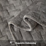 WARMDERN Khaki Velvet Quilt Set King Size, Luxury Geometric Check Pattern Quilts Set, Soft Lightweight Bedspread & Coverlet, 3PCS Milk Velvet Bedding Set with 2 Pillow Shams for All Season, 106" x 96" WARMDERN