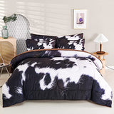 SUCSES King Size Comforter Set 8 Pieces Western Farmhouse Style Bedding Set Highland Rustic Cow Fur Print Bed in A Bag Comforter Set with Sheets (Cow Fur Pattern, King) SUCSES