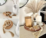 LSKYTOP 58 Inches Wood Bead Garland with Tassel,Farmhouse Rustic Prayer Boho Wooden Beads for Tiered Tray Coffee Table Mantel Decor (1 Pack) LSKYTOP