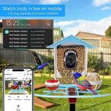 Kadymay Smart Bird Feeder with Camera Solar Powered, 1080P HD Live Video &Playback on Phone, AI Identify +10,000 Bird Species, 2.4G WiFi Bird Feeder Kadymay