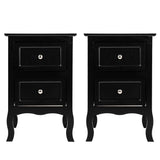 Bonnlo Black Nightstand Set of 2, Nightstands with 2 Drawers, Bed Side Table/Night Stand, Small Nightstand for Bedroom, Small Spaces, College Dorm, Kids’ Room, Living Room, Wood, 16W x 12D x 24H Bonnlo