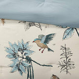 Madison Park Quincy Cozy Comforter Nature Scenery Design - All Season Bedding, Matching Bed Skirt, Decorative Pillows, Quincy, Leaf & Bird Khaki King(104"x92") 7 Piece